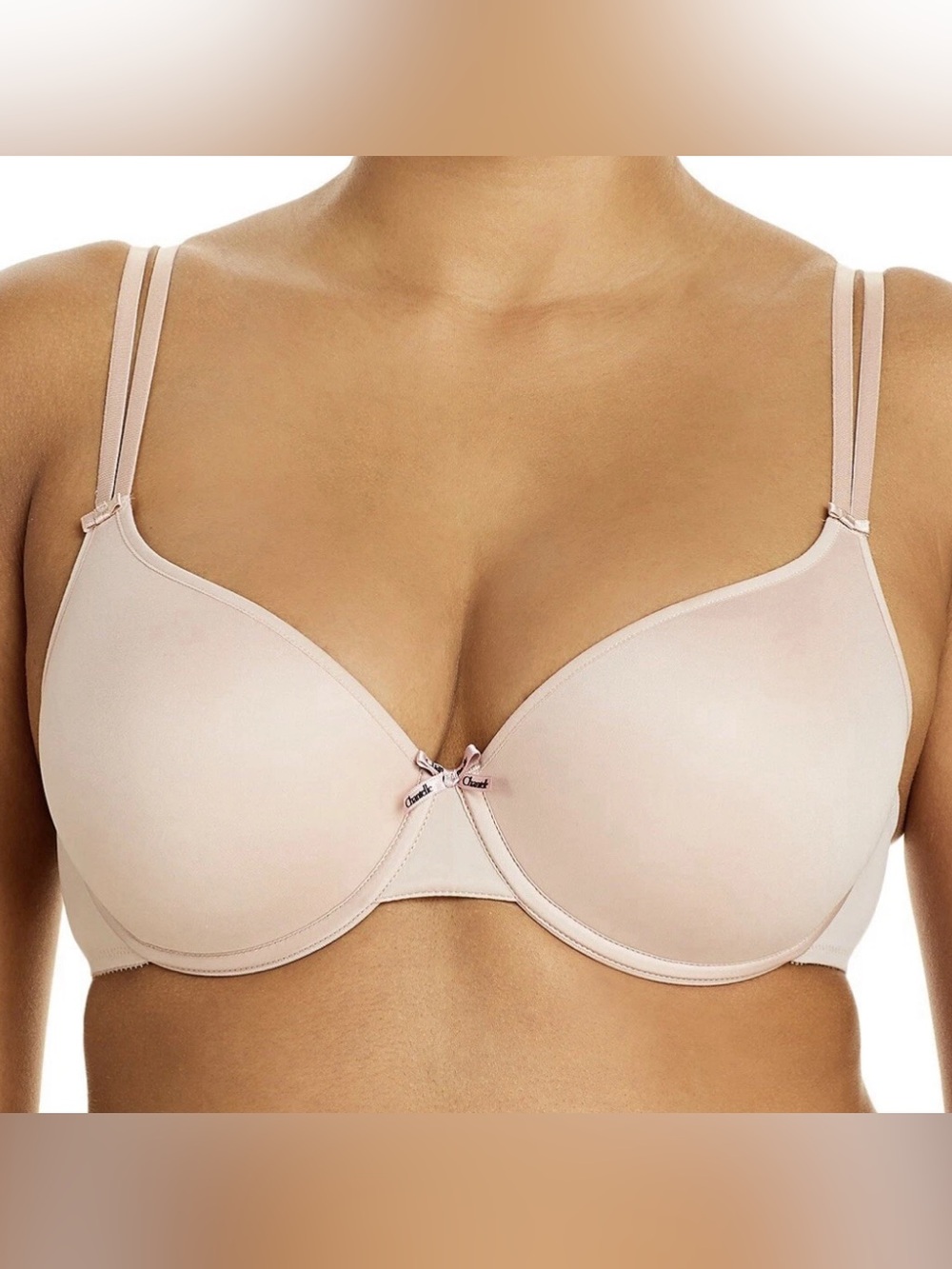 $80 Chantelle 40D Basic Invisible Smooth Custom Fit Bra 1241 NWT Rose Nude